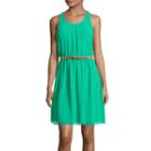 By & By Sleeveless Knot Back Belted Dress