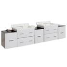 88.5-in. W Wall Mount White Vanity Set For 3h4-in. Drilling Bianca Carara Top Biscuit Um Sink