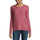 Liz Claiborne Long-sleeve Crewneck Sweater With Lurex