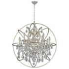 Armillary Collection 13 Light Matte Nickel Finishand Clear Crystal Foucault's Orb Chandelier
