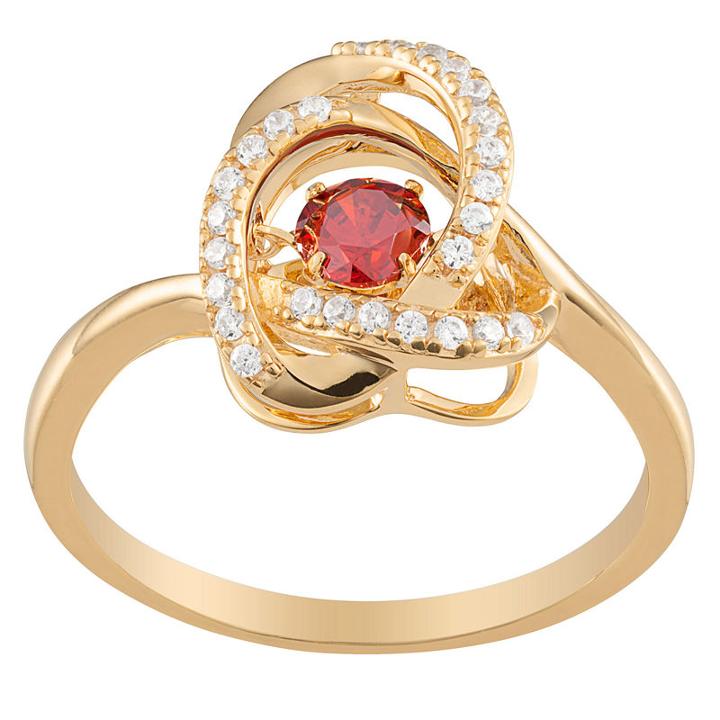 Personalized Womens Simulated Cubic Zirconia Multi Color 18k Gold Over Silver Cocktail Ring