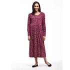 La Cera Long Sleeve Rayon Knit Empire Waist Dress