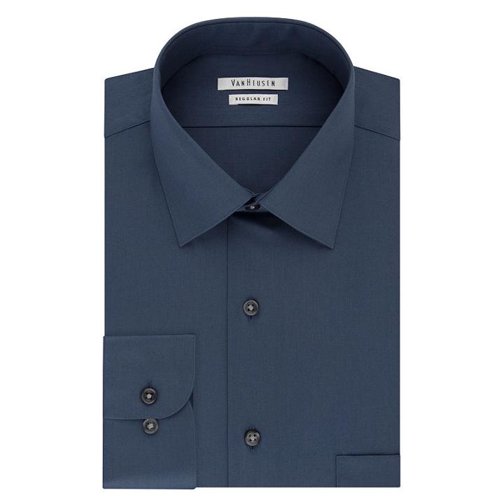 Van Heusen No Iron Lux Sateen Big And Tall Long Sleeve Sateen Dress Shirt