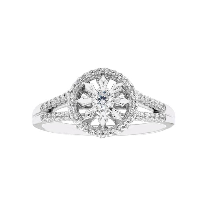 Enchanted Fine Jewelry By Disney Enchanted By Disney Womens 1/4 Ct. T.w. Genuine Diamond 10k Gold Promise Ring
