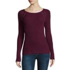 By & By Long Sleeve Round Neck Pullover Sweater-juniors