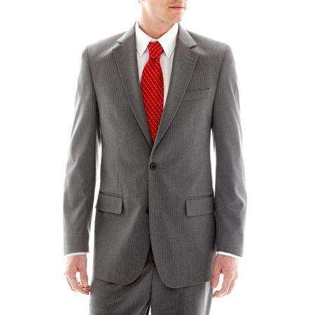 Izod Gray Striped Suit Jacket