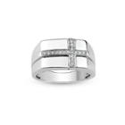 Mens White Sapphire Band