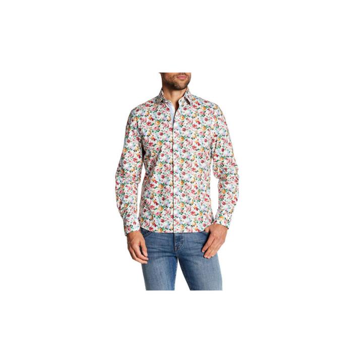 Tr Premium Light Floral Pattern Slim Fit Dress Shirts