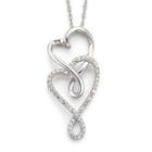 Infinite Promise 1/10 Ct. T.w. Diamond Hearts Silver Pendant Necklace