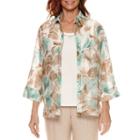 Alfred Dunner Ladies Who Lunch 3/4 Sleeve Layered Top