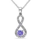 Genuine Tanzanite And Diamond Infinity Pendant Necklace