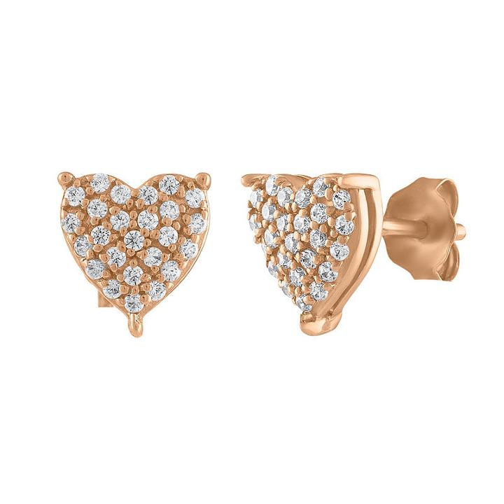1/4 Ct. T.w. Genuine White Diamond 7mm Heart Stud Earrings