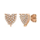 1/4 Ct. T.w. Genuine White Diamond 7mm Heart Stud Earrings