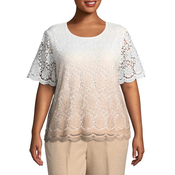 Alfred Dunner La Dolce Vita Ombre Lace Sweater- Plus