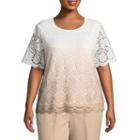 Alfred Dunner La Dolce Vita Ombre Lace Sweater- Plus