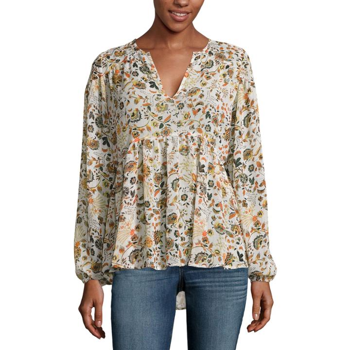 A.n.a V-neck Peasant Blouse