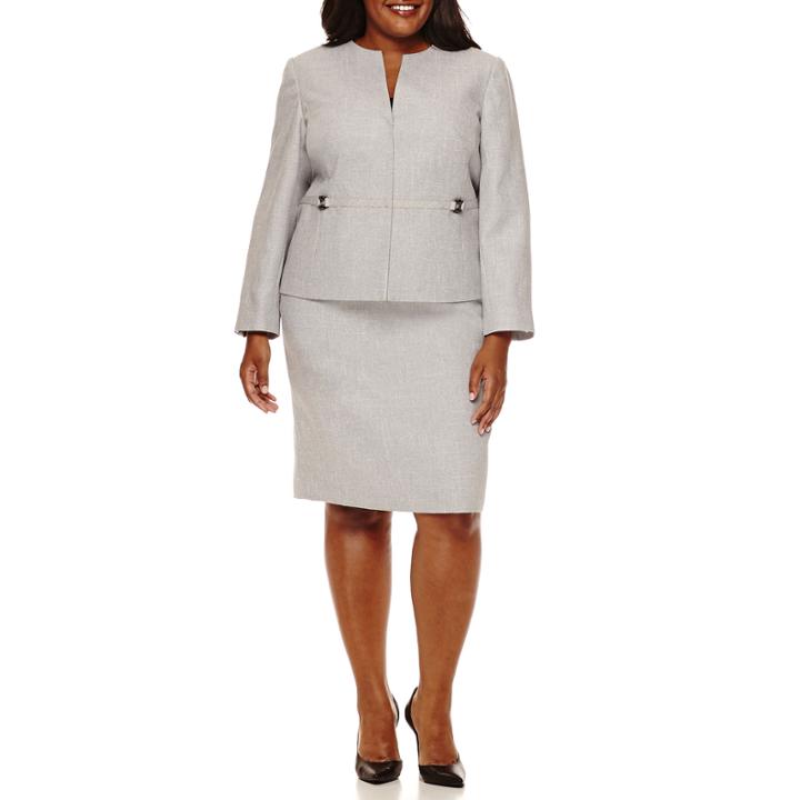 Isabella Long-sleeve Skirt Suit Set - Plus