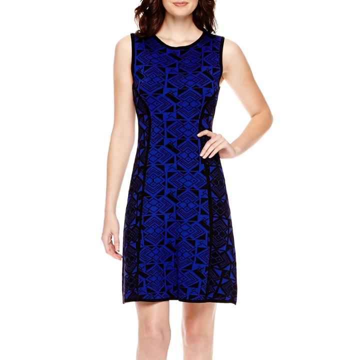 Signature By Sangria Sleeveless Fit-and-flare Sweater Dress