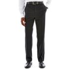 Claiborne Black Solid Flat-front Stretch Suit Pants - Classic Fit