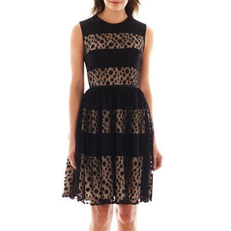London Style Collection Sleeveless Fit-and-flare Dress