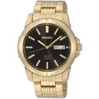 Seiko Mens Gold-tone Stainless Steel Solar Watch Sne100