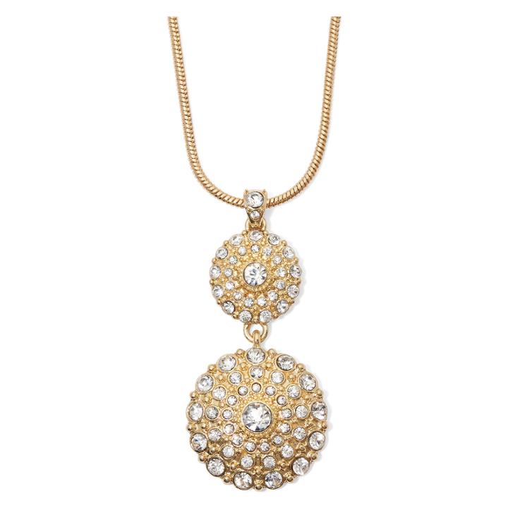 Liz Claiborne Crystal Gold-tone Pendant Necklace