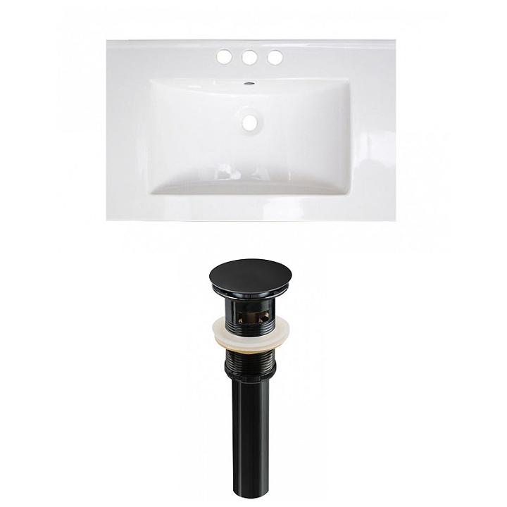 25-in. W 3h4-in. Ceramic Top Set In White Color -overflow Drain Incl.