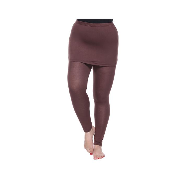 White Mark Skirted Solid Knit Leggings-plus