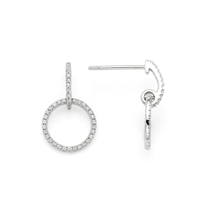 1/4 Ct. T.w. Diamond 10k White Gold Openwork Circle Earrings