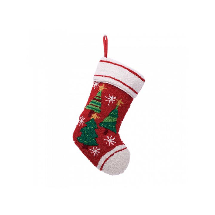 Glitzhome Christmas Trees Hooked Christmas Stocking