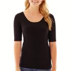 Decree Elbow-sleeve Ribbed Bodycon T-shirt