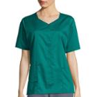 Wonderwink Womens Short-sleeve Snap-front Top - Plus