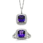 Genuine Amethyst & Lab-created White Sapphire Sterling Silver 2-pc. Boxed Jewelry Set