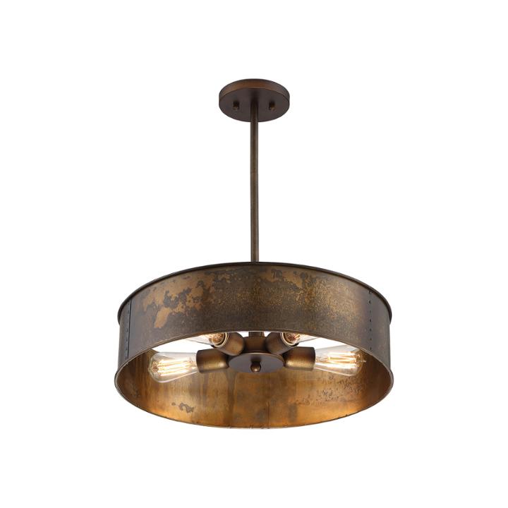 Filament Design 4-light Weathered Brass Pendant