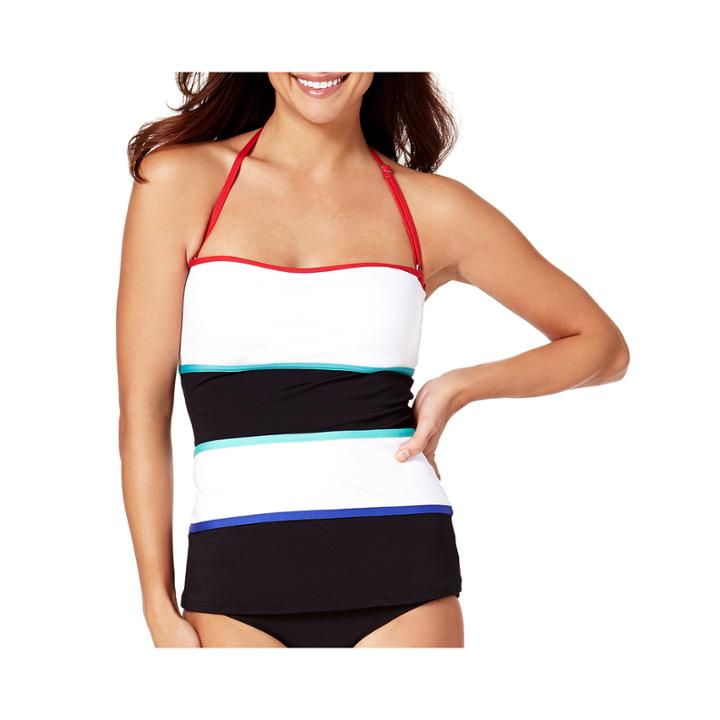 Liz Claiborne Colorblock Bandeaukini Swim Top