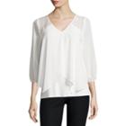 By & By 3/4 Sleeve Crepe Blouse-juniors
