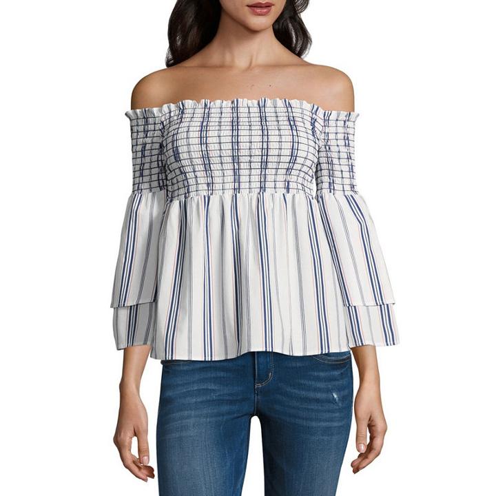 Belle + Sky Long Sleeve Chiffon Blouse