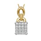 1/4 Ct. T.w. Diamond Sterling Silver With 14k Yellow Gold Accent Pendant