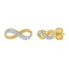 Round White Diamond 10k Gold Stud Earrings