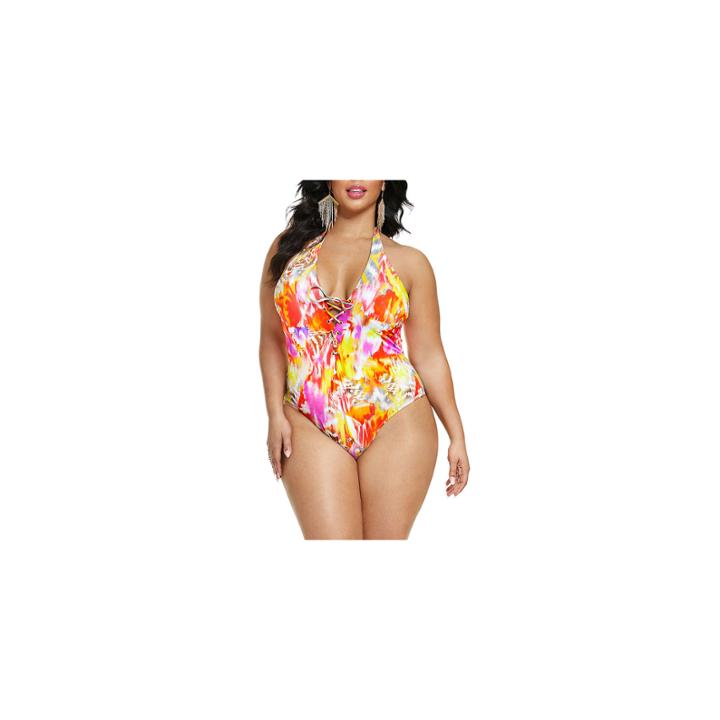 Fashion To Figure Isabella Solid Tankini With Crisscross Back-plus