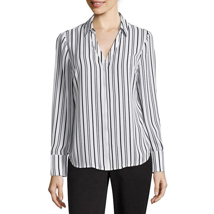 Worthington Long Sleeve Soft Blouse - Tall