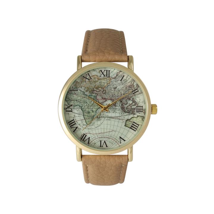 Olivia Pratt Womens Brown Strap Watch-15043beige