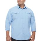 Columbia Long Sleeve Plaid Button-front Shirt-big And Tall
