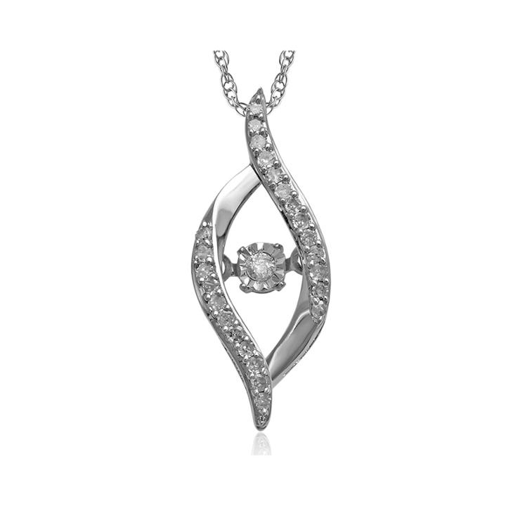 Love In Motion&trade; 1/10 Ct. T.w. Diamond 10k White Gold Pendant Necklace