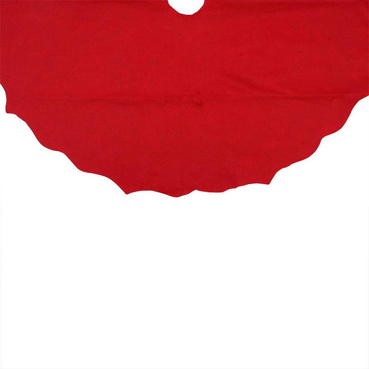 48 Christmas Traditions Cardinal Red Scalloped Edge Christmas Tree Skirt