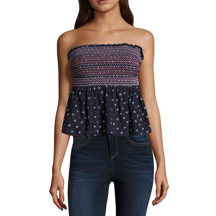 Arizona Embroidered Smocked Tube Top- Juniors