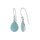 Simulated Turquoise Sterling Silver Teardrop Earrings