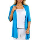 24/7 Comfort Apparel Women's 3/4 Sleeve Open Shrug