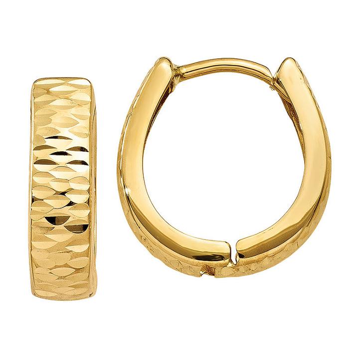 14k Gold 12mm Hoop Earrings