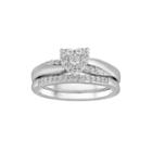 I Said Yes 1/3 Ct. T.w. Diamond Heart-shaped Platinaire Bridal Ring Set